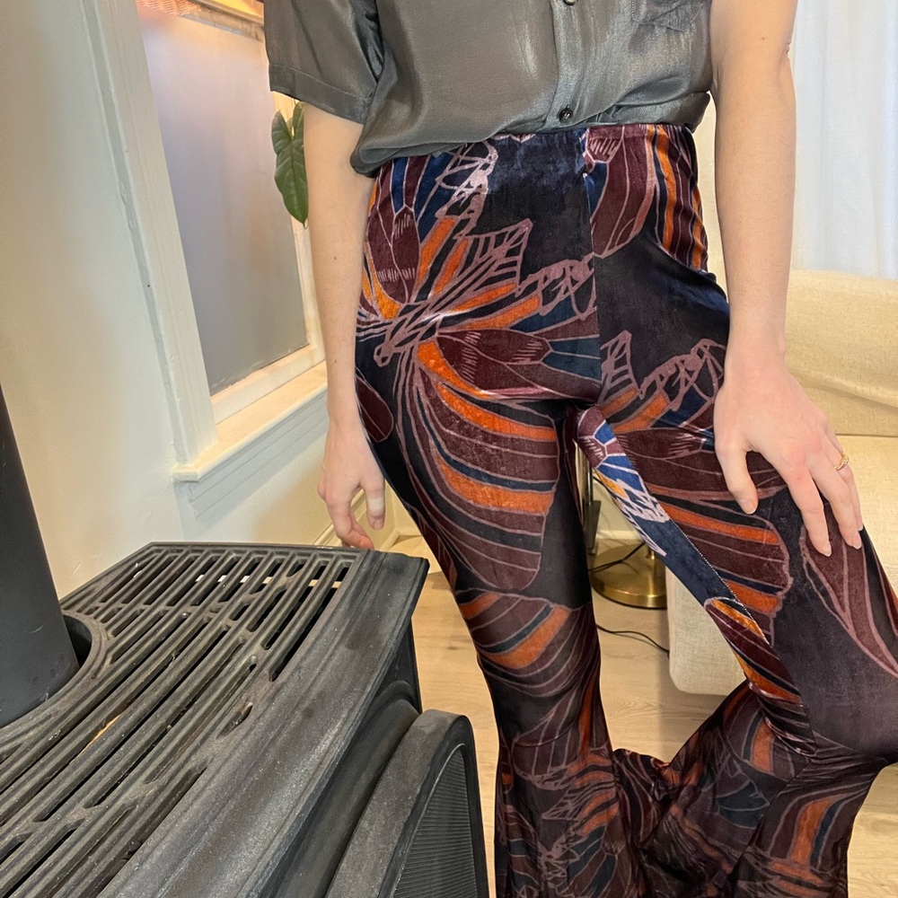 Free People velvet flared pants